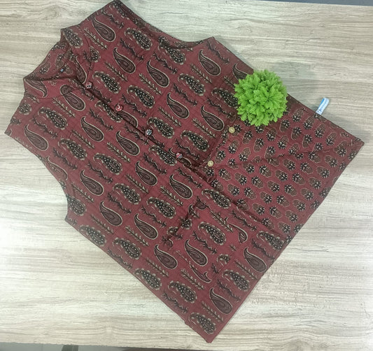 Pattern Printed Coffee Color Reversible Jacket for Women